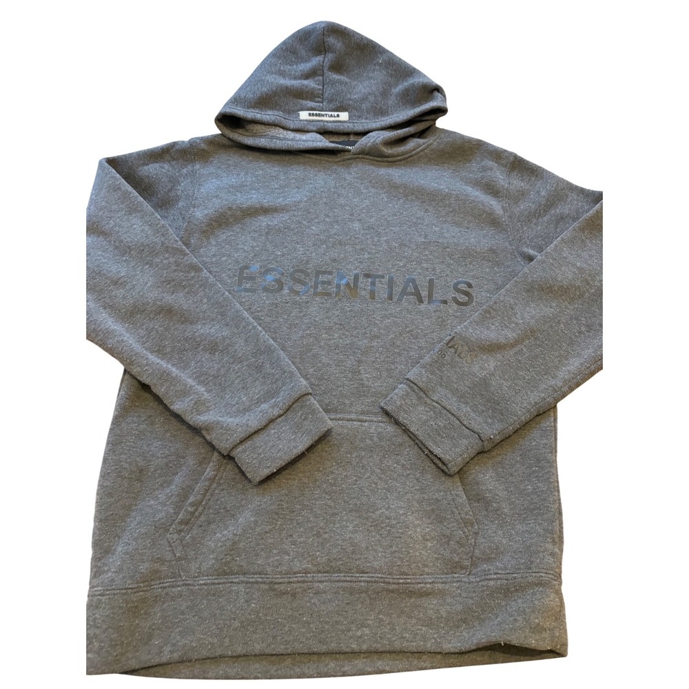 FEAR OF GOD ESSENTIALS Charcoal Gray Hoodie Sweatshirt Pullover Men's M